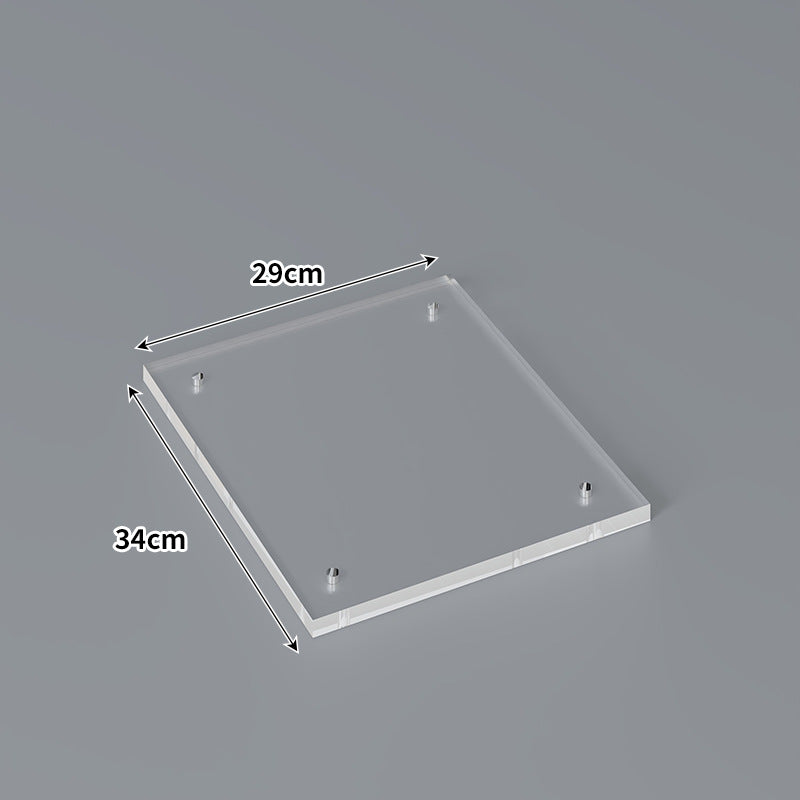 Large Wall-Mounted Clear Acrylic Floating Display Shelf Panel with Pre-Drilled Standoffs