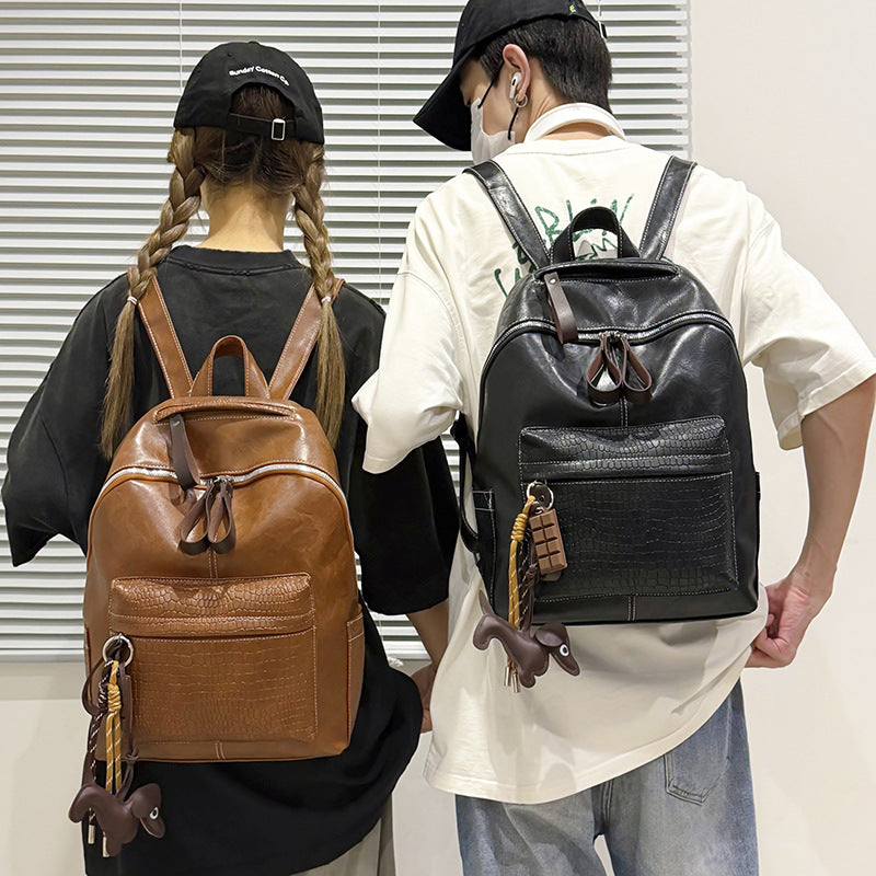 Stylish Crocodile-Patterned Leather Backpack Kalsten
