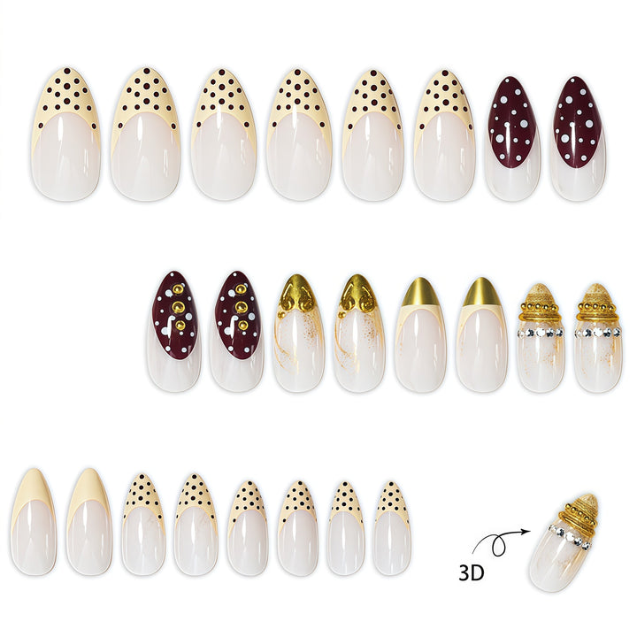 Decorative Stiletto Press-On Nail Art Extensions Kalsten