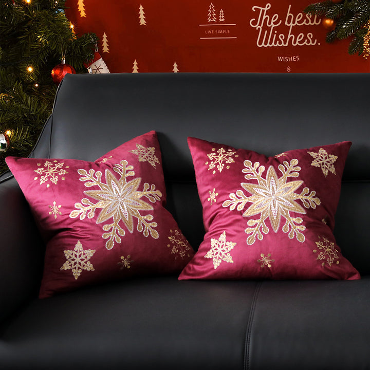 Decorative Holiday Throw Pillow with Deer Silhouette
