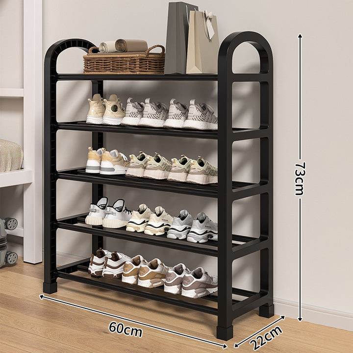Multi-Tier Narrow Shoe Storage Rack With Arched Side Frame And Slim Footprint