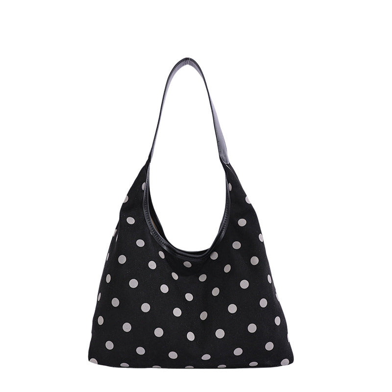 Polka Dot Suede Shopping Tote