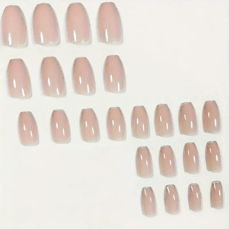Elegant Glitter-Trimmed Nail Art Enhancements Kalsten