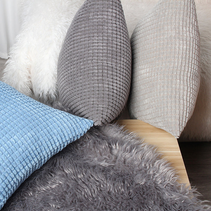 Decorative Waffle-Texture Velvet Throw Pillow Cover