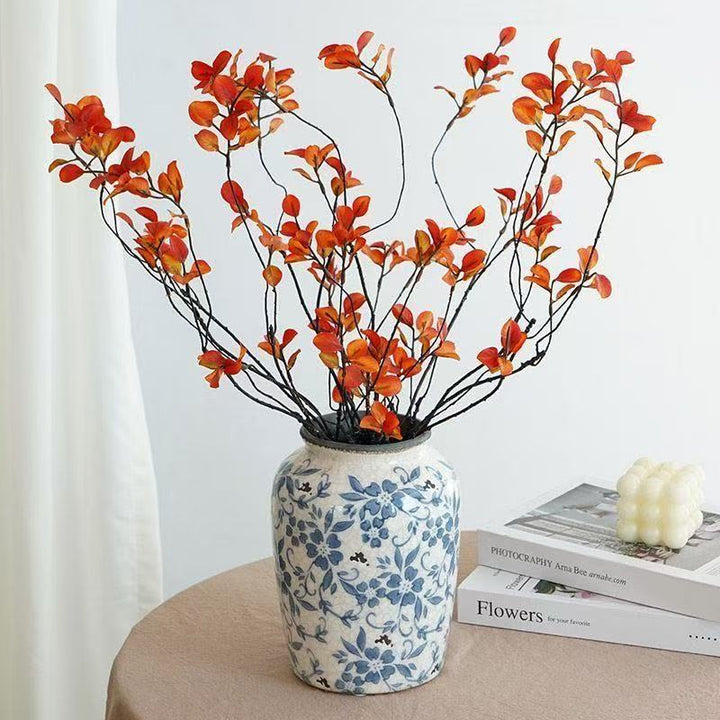 Realistic Artificial Branch with Floral Accents