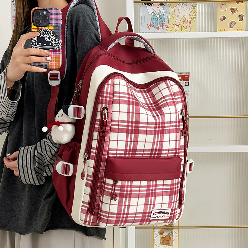 Stylish Checkered Patterned Backpack Kalsten