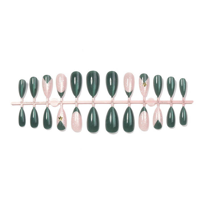 Artificial nail set with festive Christmas design and glitter accents Kalsten