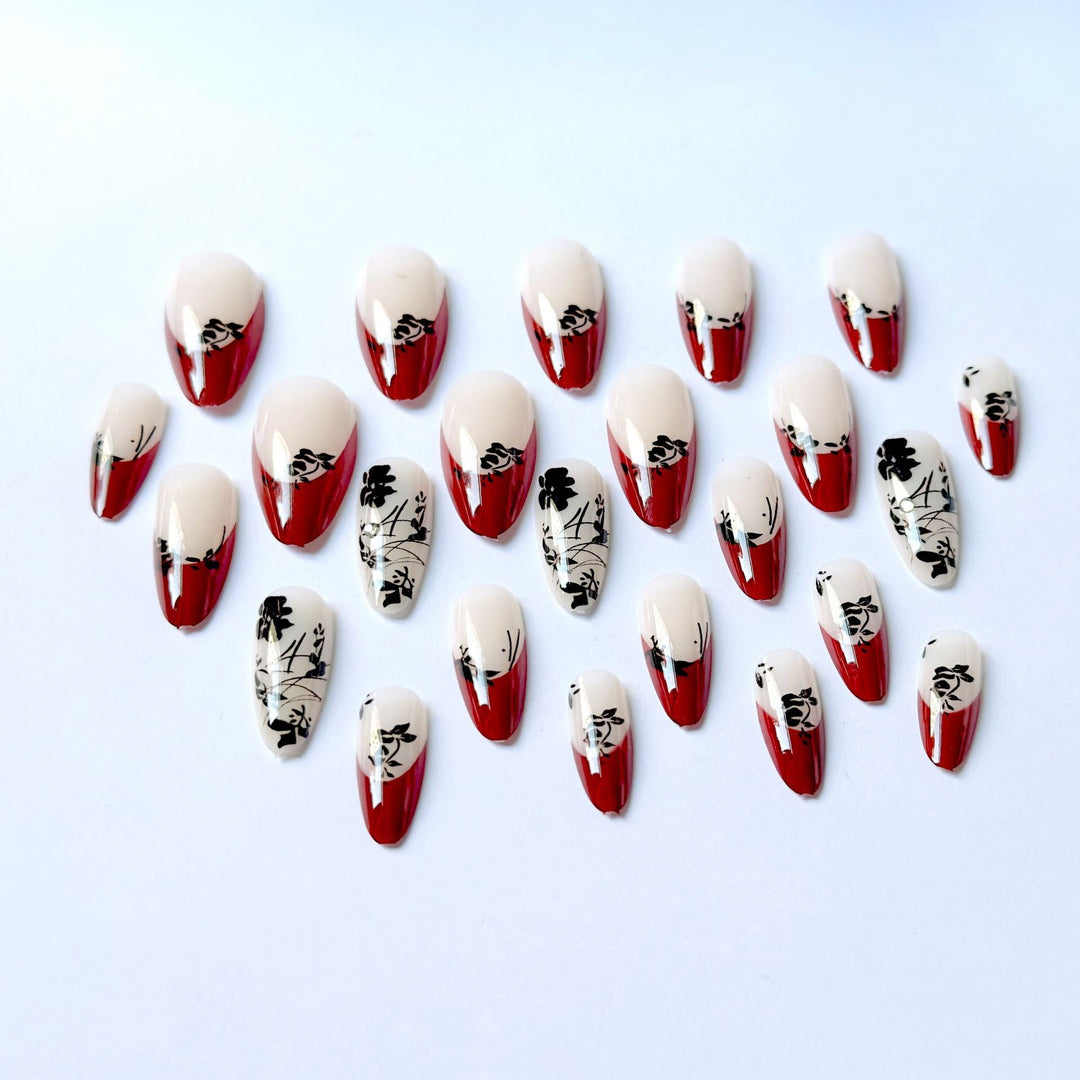 Artistic Floral Stiletto Nail Art