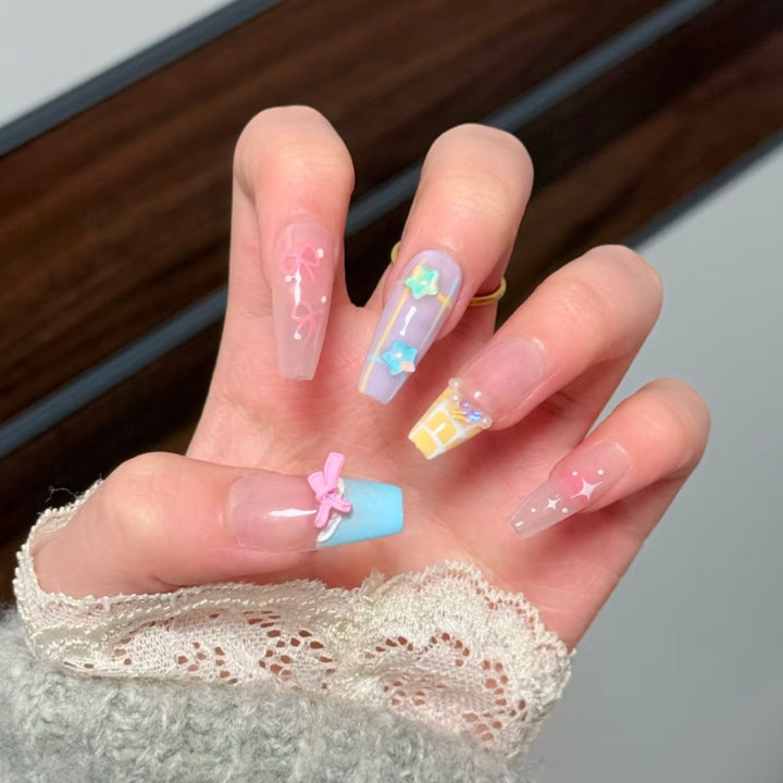 Artistic Detailed Press-On Nail Design Kalsten