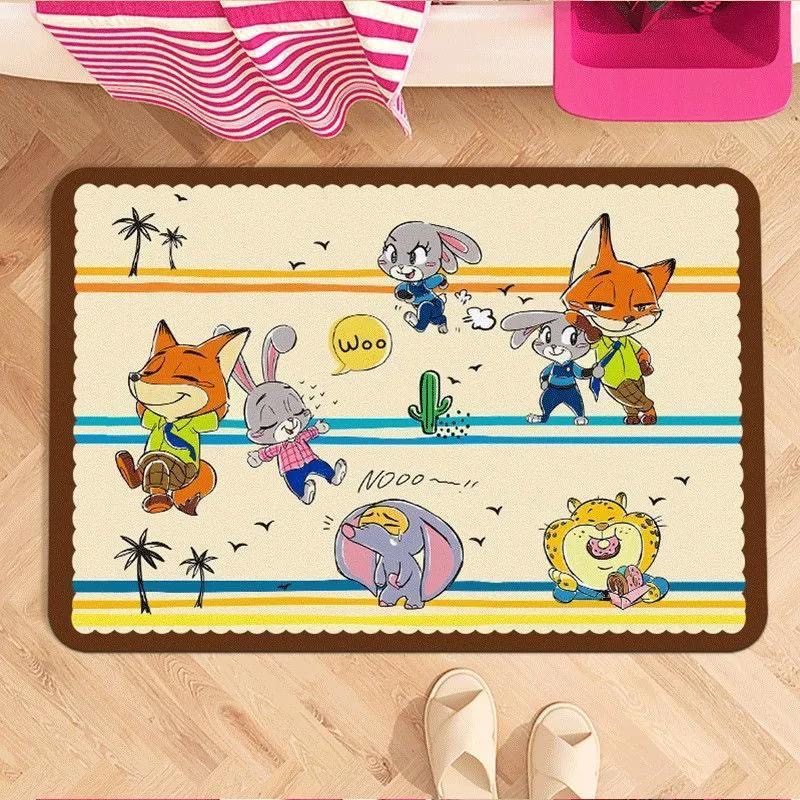 Cartoon Character Plush Mat for Interiors