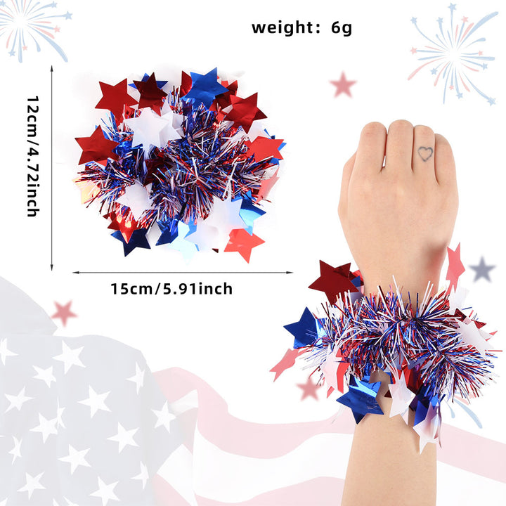 Unisex nan sparkling tinsel bracelet with elastic inner ring and voluminous tinsel finish Kalsten