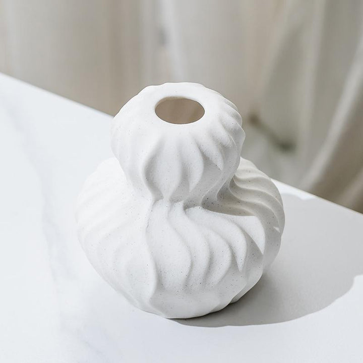 Elegant Textured Ceramic Flower Vase