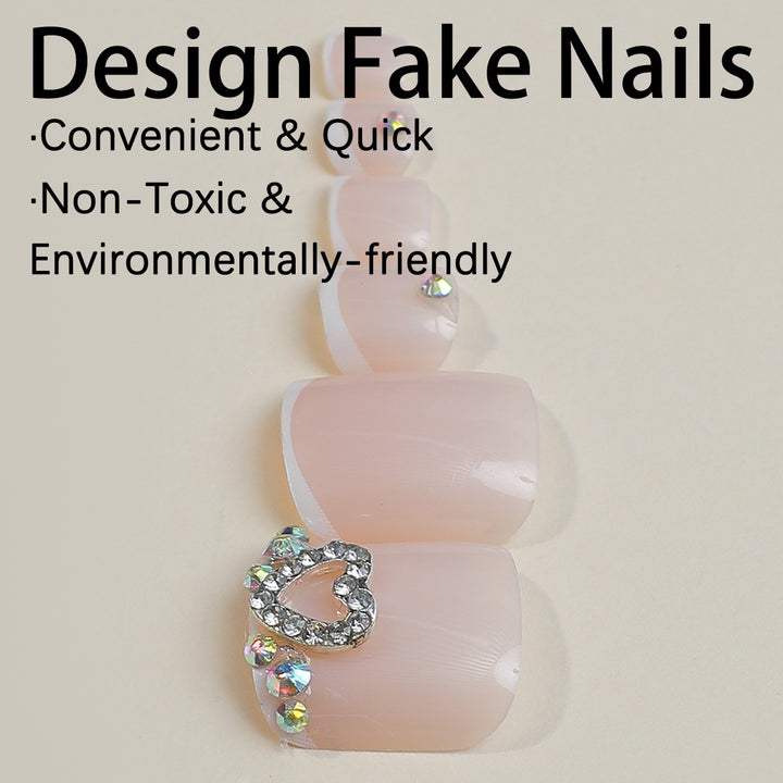 Acrylic nail set with glitter and jewel details Kalsten