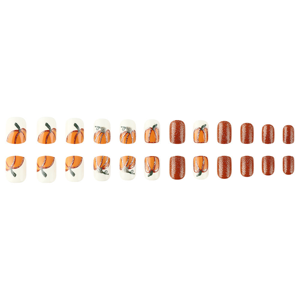 Pumpkin-Themed Nail Art Set Kalsten