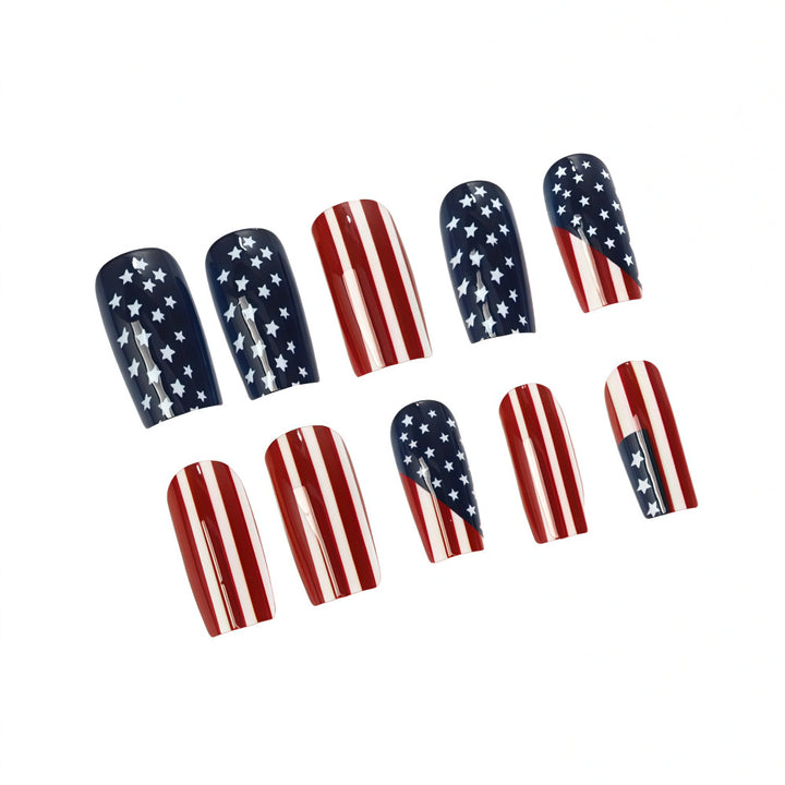 Artificial nails with American flag design Kalsten