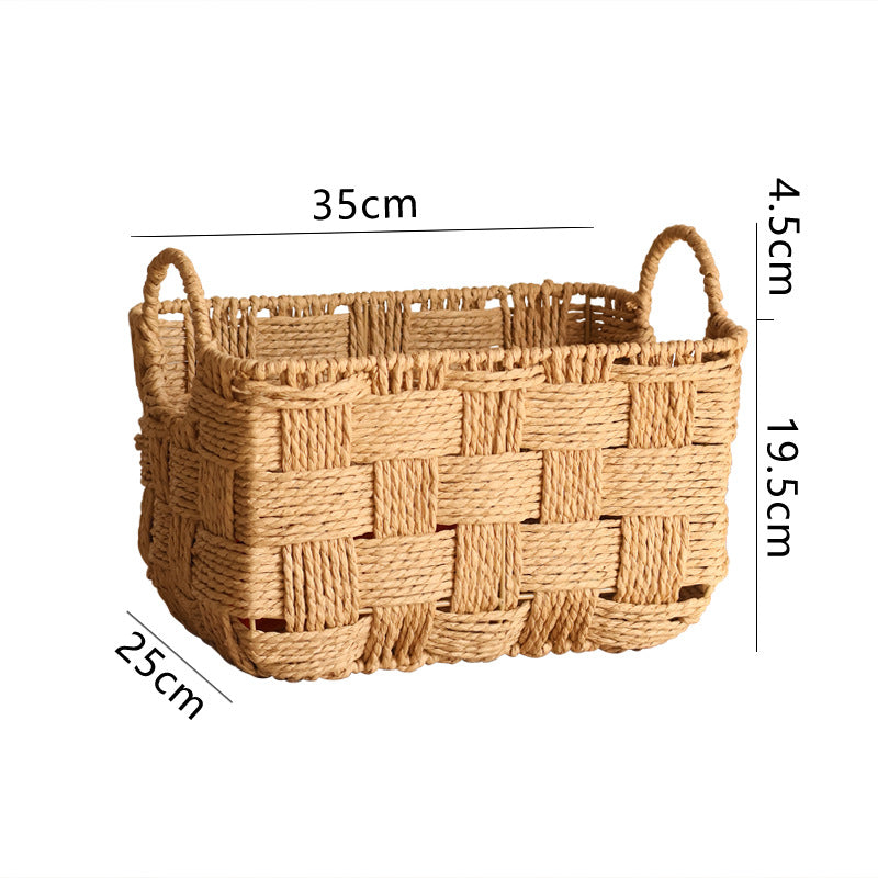 Structured storage basket made of natural material Kalsten