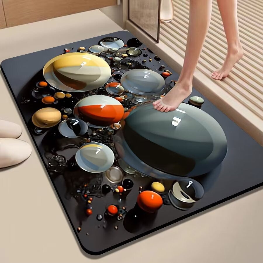 Colorful Pebble-Themed Floor Mat Kalsten