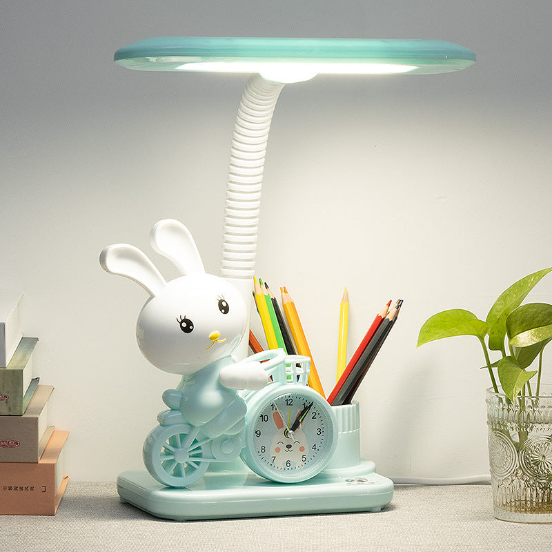 Cute Rabbit Themed Desk Lamp with Clock