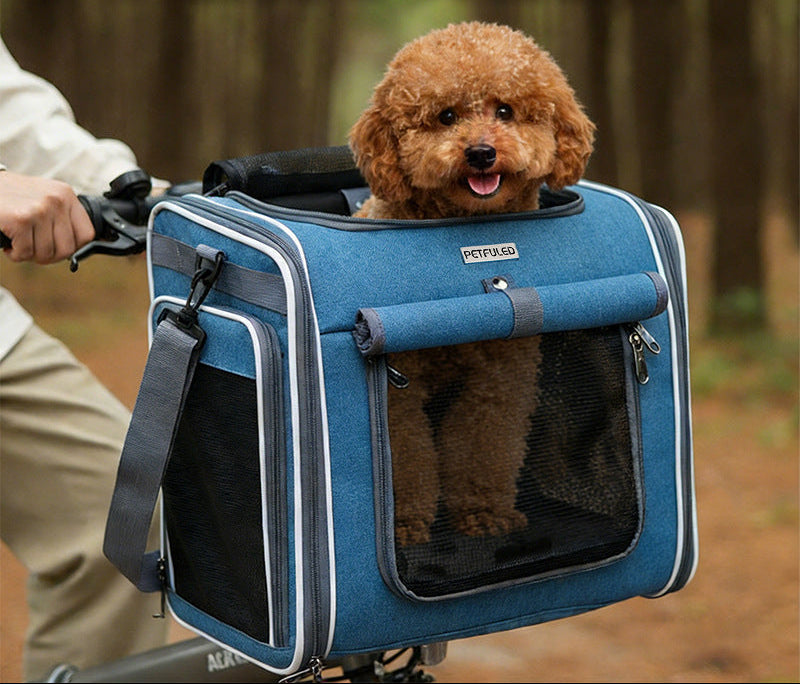 ventilated bike front pet carrier backpack with reinforced frame Kalsten