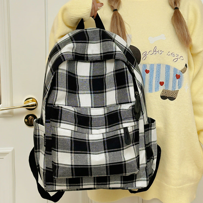 Plaid Patterned Casual Backpack Kalsten