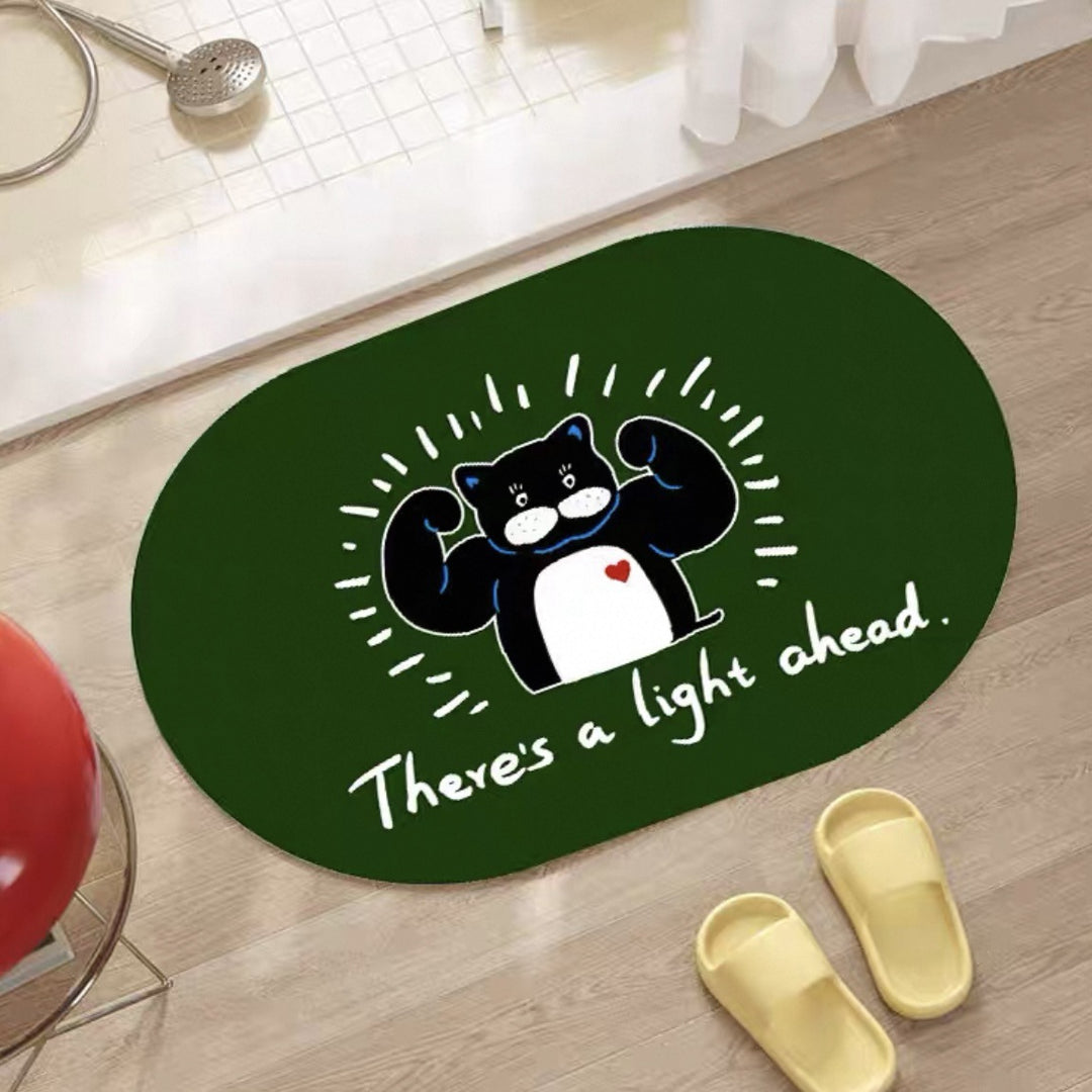 Fun Cartoon Cat-Themed Doormat