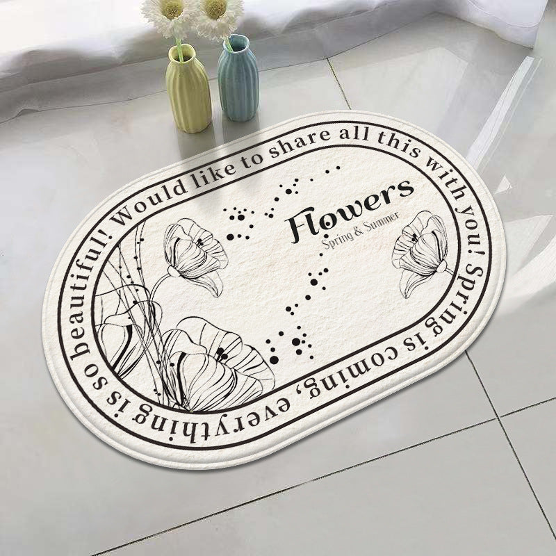 Floral Inspirational Welcome Mat