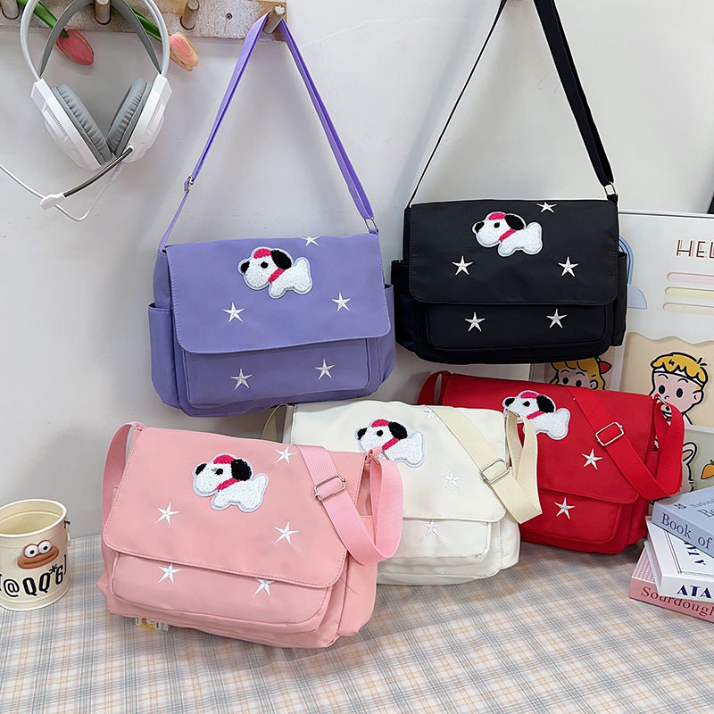 Playful Cartoon-Themed Messenger Bag