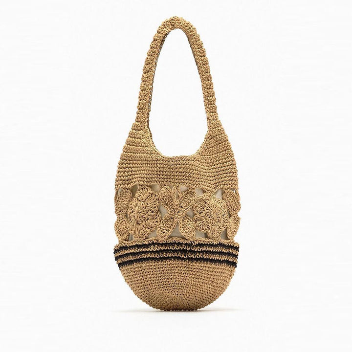 Crocheted Shoulder Bag with Floral Design Kalsten