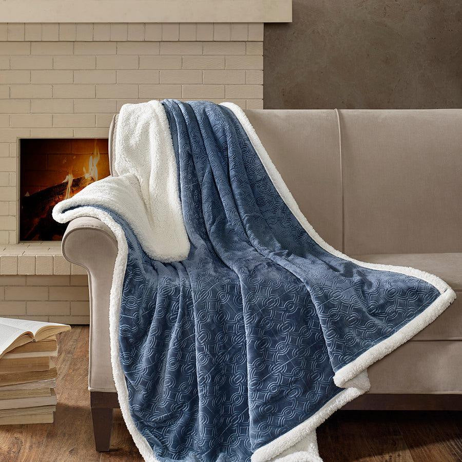 Plush Sherpa-Lined Throw Blanket