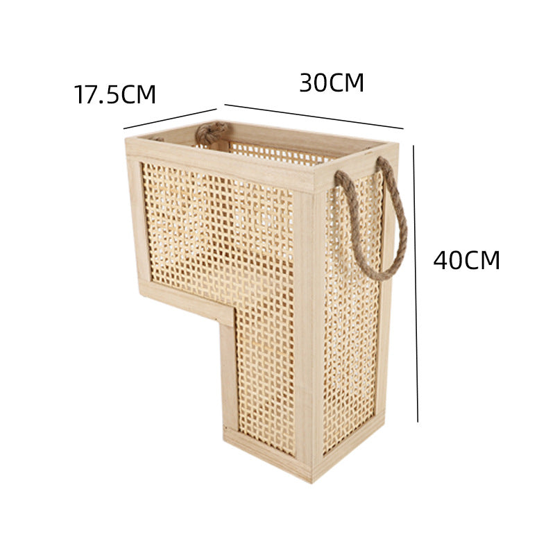 Collapsible Storage Basket with Leather Handles Kalsten