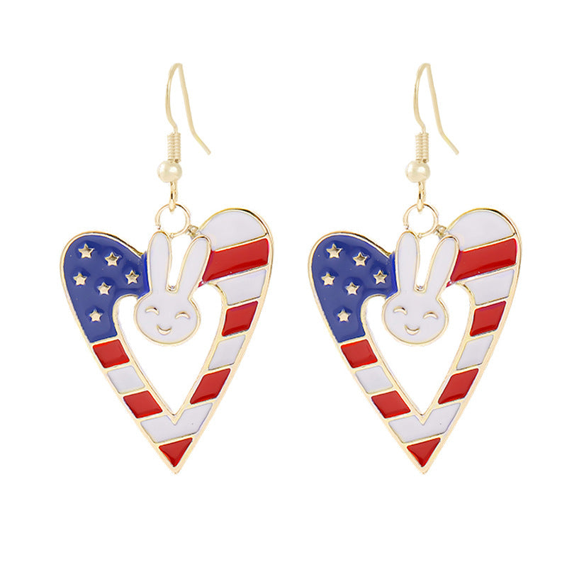 Women's nan patriotic horseshoe enamel dangle earrings with star-accented design and fishhook findings Kalsten