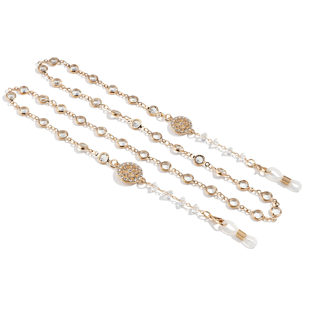 Glamorous Crystal-Embellished Eyewear Chain kalsten