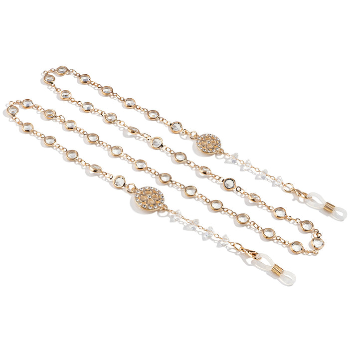 Glamorous Crystal-Embellished Eyewear Chain kalsten