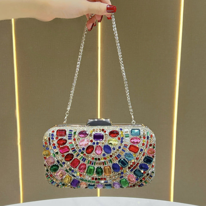 Rhinestone-Embellished Evening Clutch