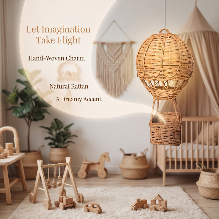 Handwoven storage basket in hot air balloon design Kalsten