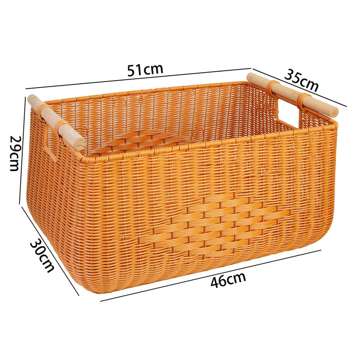 Versatile Rectangle Woven Storage Basket Kalsten