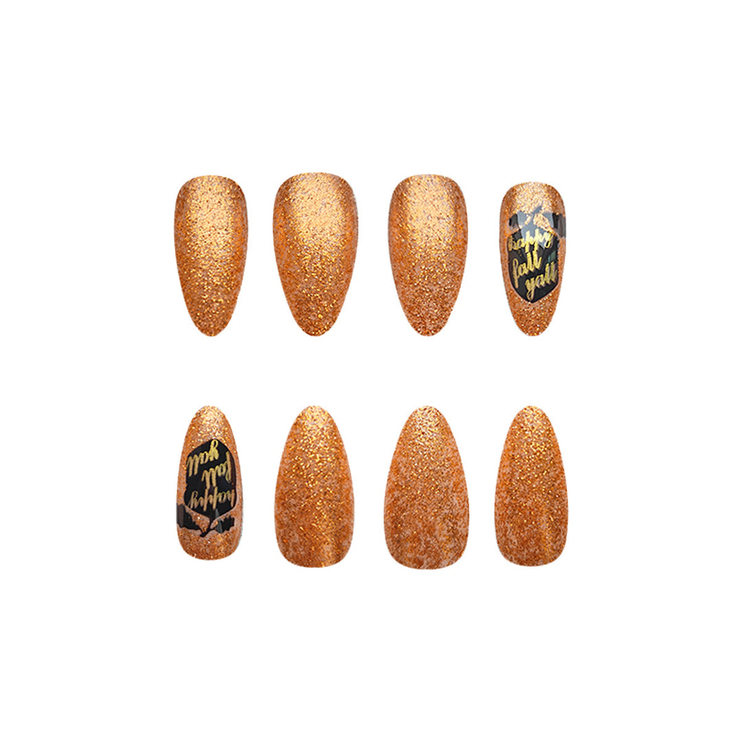 Autumn-Themed Press-On Nail Set