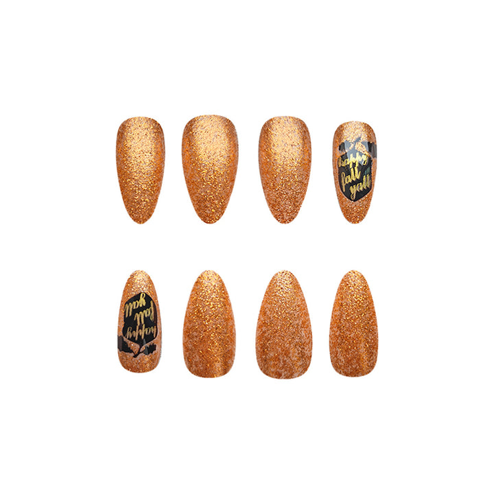 Autumn-Themed Press-On Nail Set