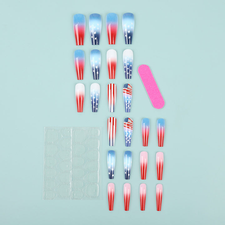Artificial nail set with patriotic design Kalsten