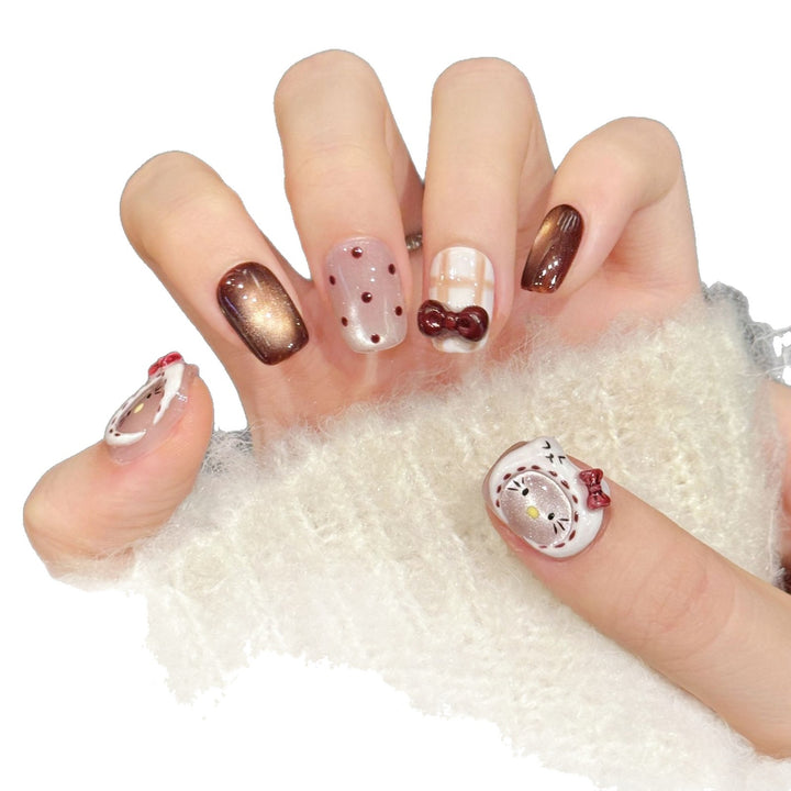 Artistic Thematic Press-On Nail Design