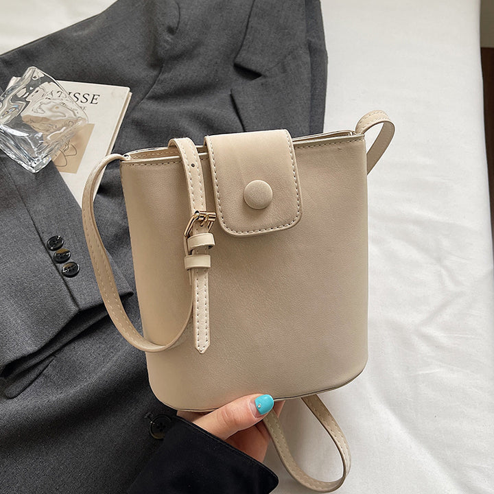 Compact Crossbody Bag with Cute Plush Charm