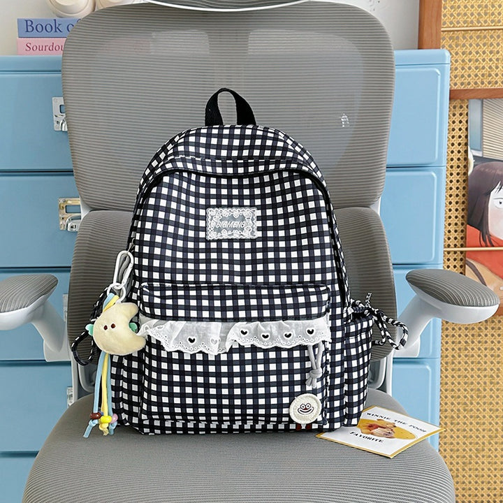 Cute Gingham Print Backpack Kalsten