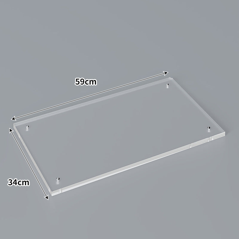Large Wall-Mounted Clear Acrylic Floating Display Shelf Panel with Pre-Drilled Standoffs