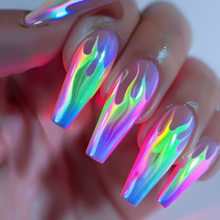 Artistic Flame-Effect Nail Design Kalsten