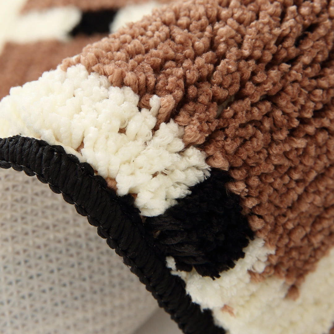 Soft Plush Square Pattern Bath Mat