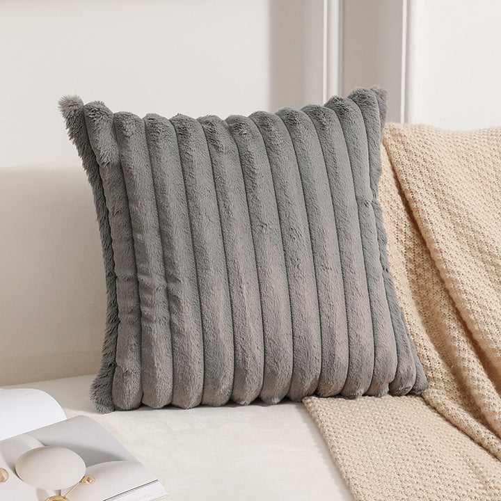 Textured Faux Fur Decorative Pillow
