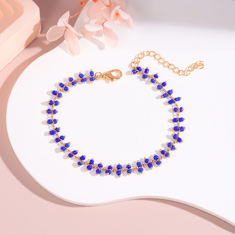 Delicate Beaded Ankle Bracelet Kalsten