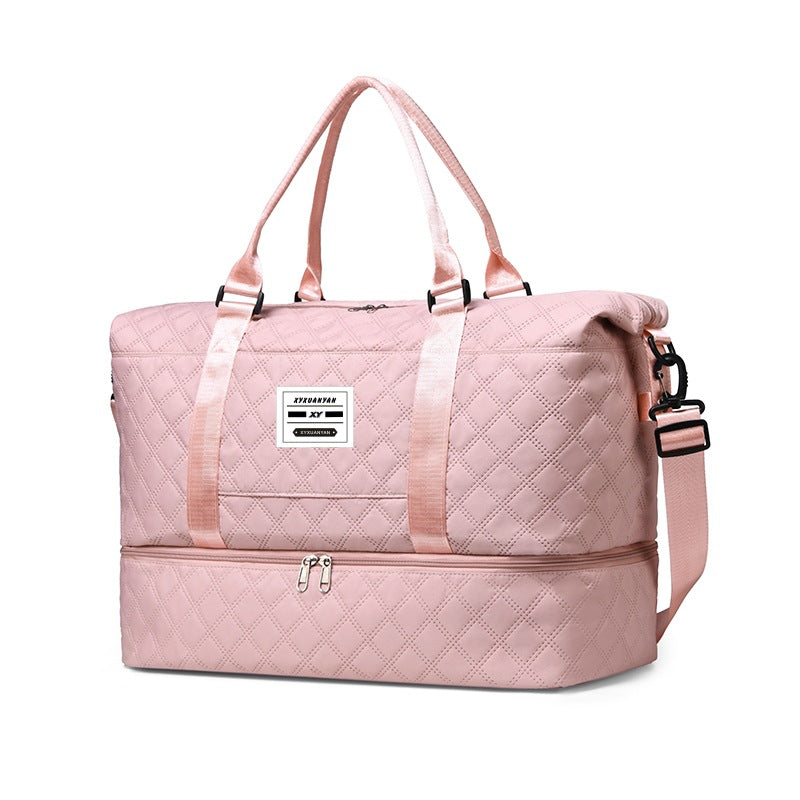 Multi-Pocket Quilted Travel Duffel Bag