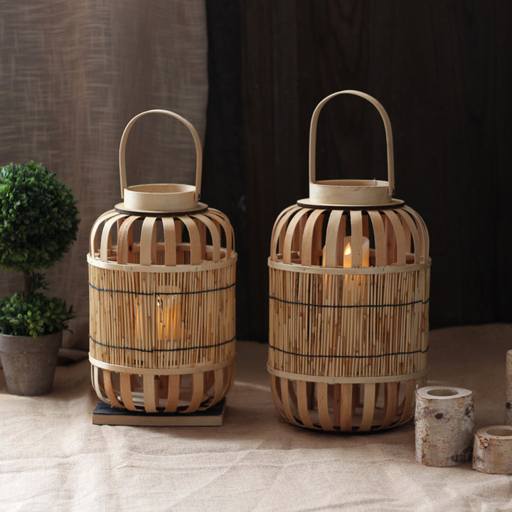 Handcrafted lantern made of bamboo and metal Kalsten