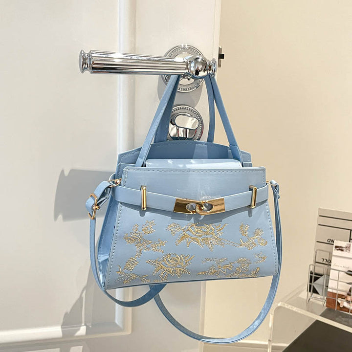 Elegant Floral Embroidered Handbag